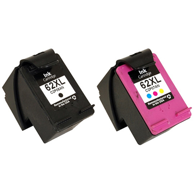 HP 62XL Remanufactured Ink Cartridge High Yield 2-Pack