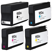 HP 950XL & 951XL Remanufactured Ink Cartridge 4-Pack Color Set C2P01FN