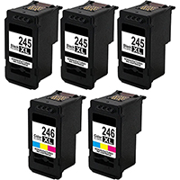 Canon PG-245XL / CL-246XL Remanufactured Ink Cartridge High Yield 5-Pack