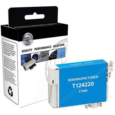Epson T124220 Remanufactured Pigment Cyan Ink Cartridge