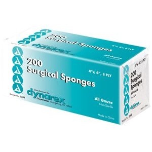 Gauze Sponge 4" x 4"  8 Ply - (20 packs per case)