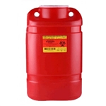 Sharps Container 1-Piece 14H X 7.5W X 10.5D Inch 5 Gallon Red Base Funnel Lid
