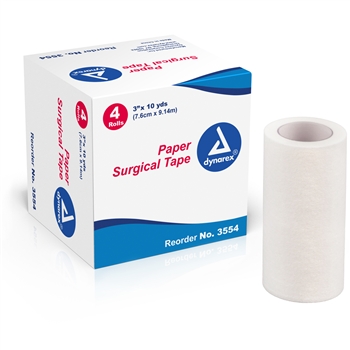 Paper Surgical Tape, 3"x10 Yds (4 rolls per box)