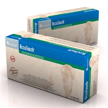 AccuTouch Latex Exam Gloves - P/F PolyLined - Medium 10/100/Cs