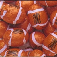 Foiled Milk Chocolate Footballs - 1 LB Bag