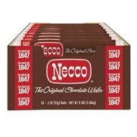 Necco Chocolate Wafers 2.02 oz Roll Box of 24