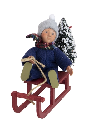 Byers' Choice Caroler -Toddler on Sled