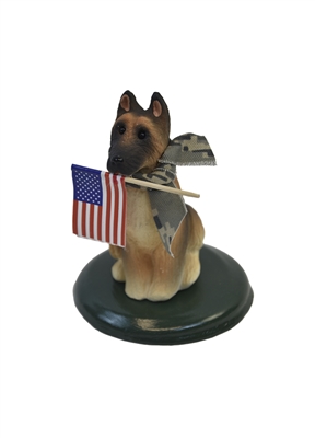 Byers' Choice Caroler - German Sheppard Dog with Flag