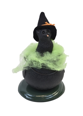 Byers' Choice Caroler -Black Cat with Cauldron