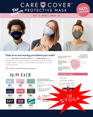 Care Cover - Say What?! Face Mask