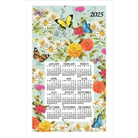 2025 - Kay Dee Calendar Towel Linen Like - Butterfly Garden