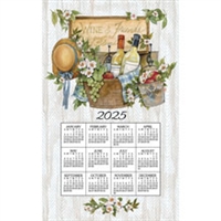 2025 - Kay Dee Calendar Towel Linen Like - Wine Basket