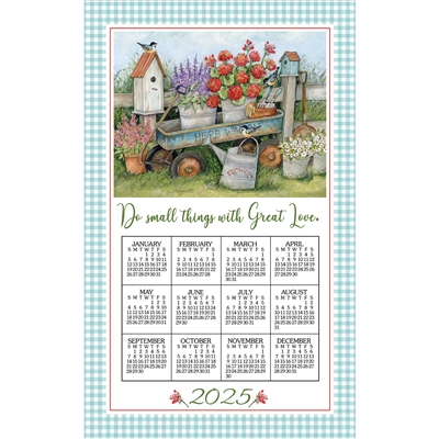 2025 - Kay Dee Calendar Towel Linen Like - Blue Wagon