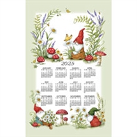 2025 - Kay Dee Calendar Towel Linen Like - Garden Gnomes