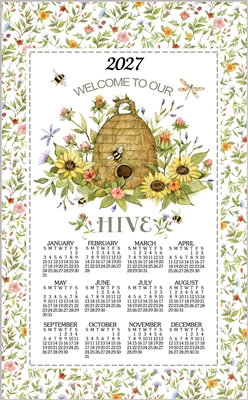 2026 - Kay Dee Calendar Towel Linen Like - Bee Floral