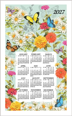 2026 - Kay Dee Calendar Towel Linen Like - Butterfly Garden