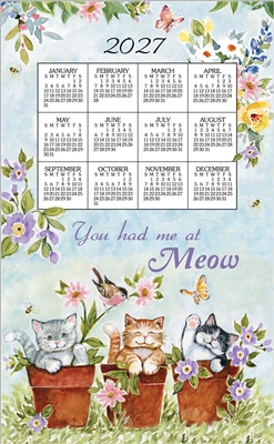 2026 - Kay Dee Calendar Towel Linen Like - Sweet Kitties