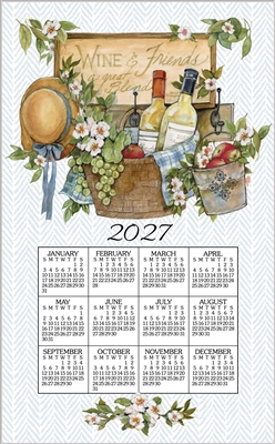 2026 - Kay Dee Calendar Towel Linen Like - Wine Basket