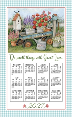 2026 - Kay Dee Calendar Towel Linen Like - Blue Wagon