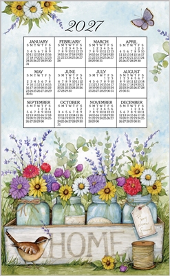 2026 - Kay Dee Calendar Towel Linen Like - Home Floral