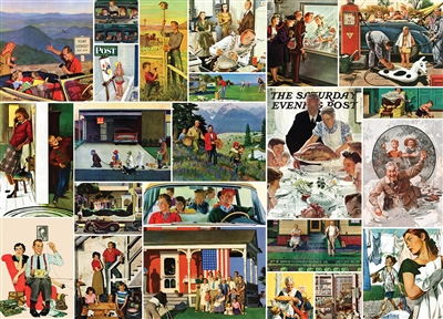 Puzzle - SATURDAY EVENING POST - Family Time Collage 1000 Piece Jigsaw Puzzle