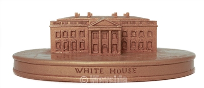 Sebastian Miniatures Secondary Market White House (Gold Color) Limited Editon #43/250, Signed by Woody Baston 6-13-1987