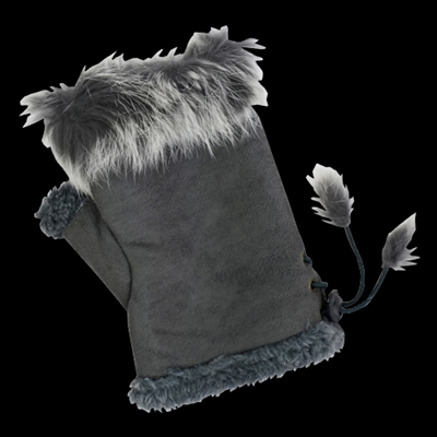 Texting Gloves Faux Fur Gray