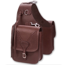 Barefoot Chocolate Leather Saddle Bag with Tooling
