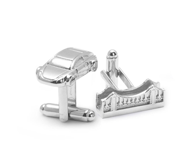 Cufflink Set - Car and Bridge