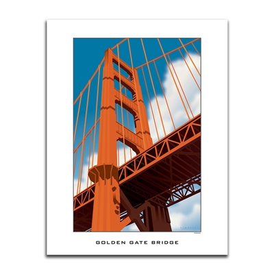 Unframed Poster - Golden Gate Bridge Graphic