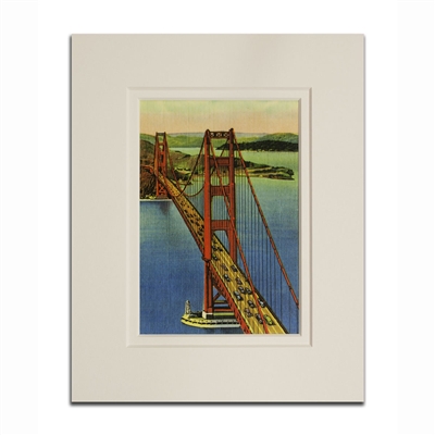 Matted Print - The Bridge and Fort Baker