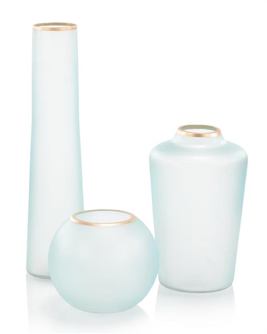 Whisper Blue Glass Vases