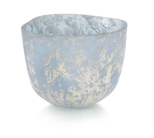 Powder Blue Bowl with Silver Overlay