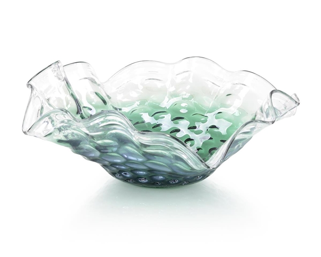 Emerald Green Handblown Glass Bowl