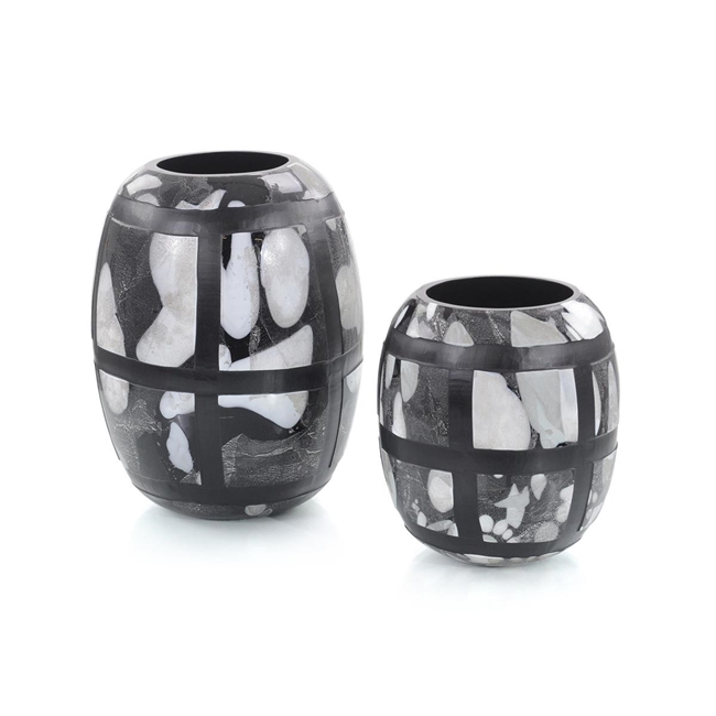 Black and White Glass Vases