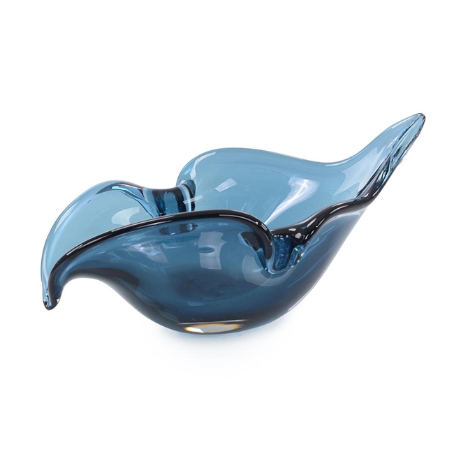 Handblown Abstract Sapphire Glass Bowl I