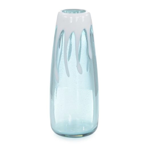 Seafoam Blue  Handblown Glass Vase I