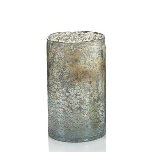 Foil and Green Cylindrical Vase, Large