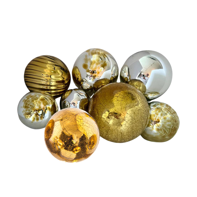 Sphere Metallic Silver & Gold - 3"