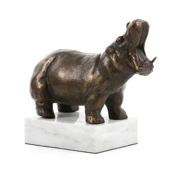 Hippo Statue Bronze