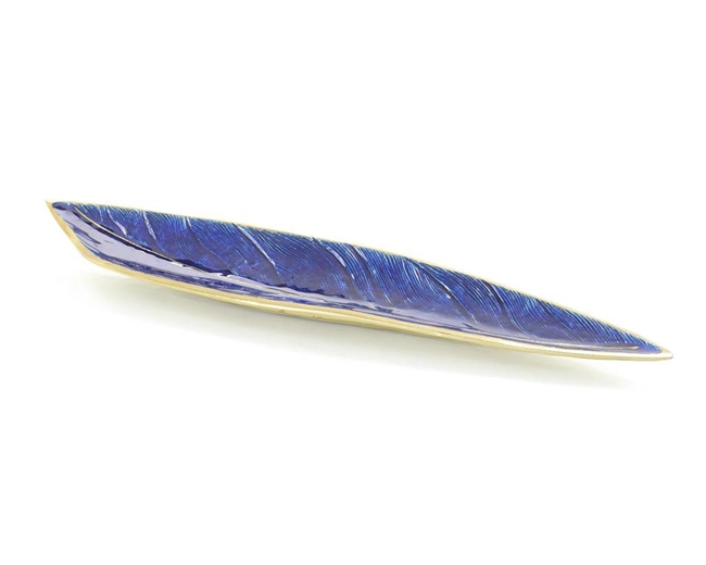 Peacock Blue Feather Tray