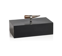Cote d'Ivoire Box with Horn Design Handle - Black
