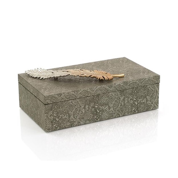 Feathered Vegan Snakeskin Box