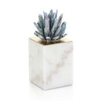 Cyanite Starburst on Marble Sculpture I