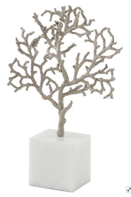 Branch Coral on Marble Base