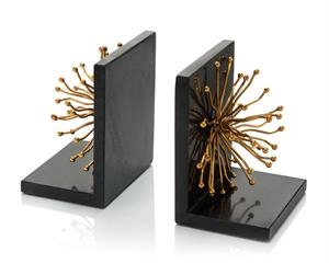 Sunray Flower Bookends, Pair