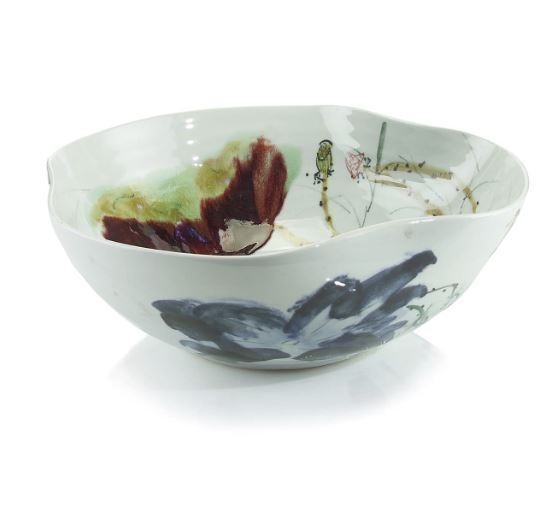 Curled-Rim Porcelain Bowl