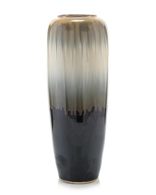 Tall Jar with Grey, Blue, Cream and Cobalt