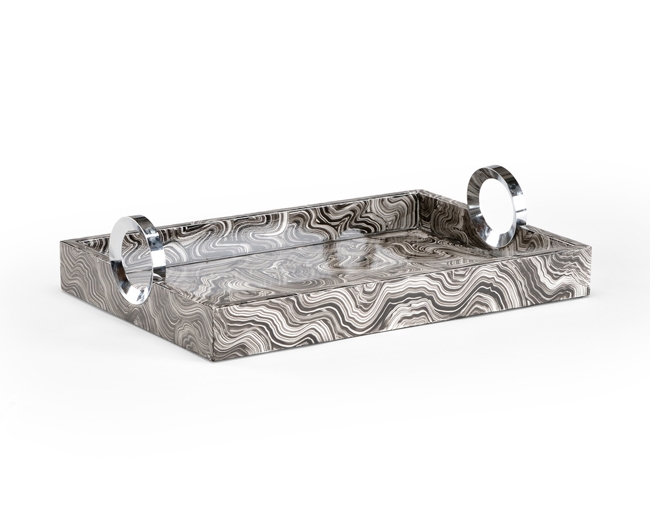 Black & Silver Swirl Tray