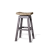 Grey Wood Swivel Bar Stool